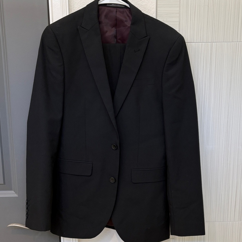 EUC PRIMARK Men's Black 2pc Slim Fit Suit - Picture 3 of 12